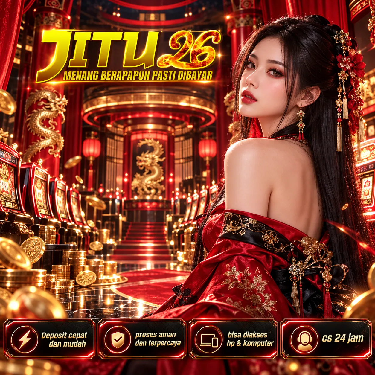 Ilustrasi JITU26 HAPPY untuk beranda, banner persegi